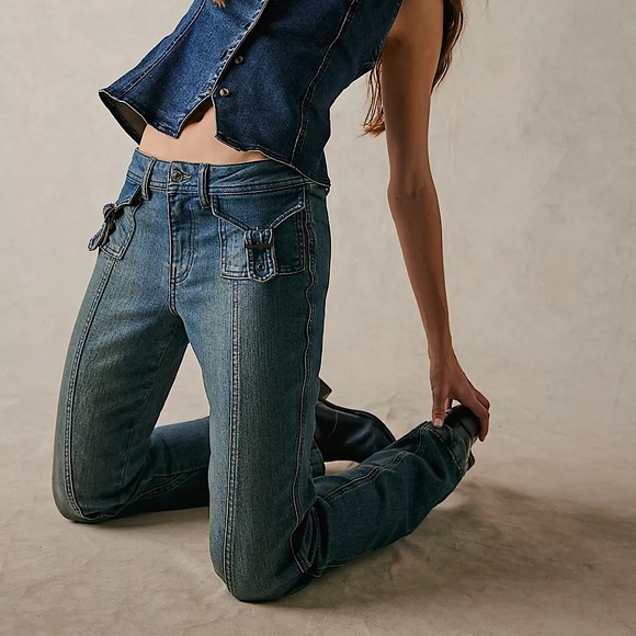 NEW Free People We The Free Love Stone Bootcut Jeans - Picture 4 of 11